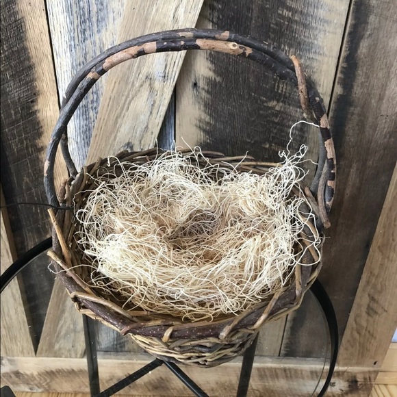 Natural Grapevine Twig Easter Basket with Rattan Bird Beautiful Rustic Basket Natural Grapevine Twig Easter Basket with Rattan Bird Beautiful Rustic Basket